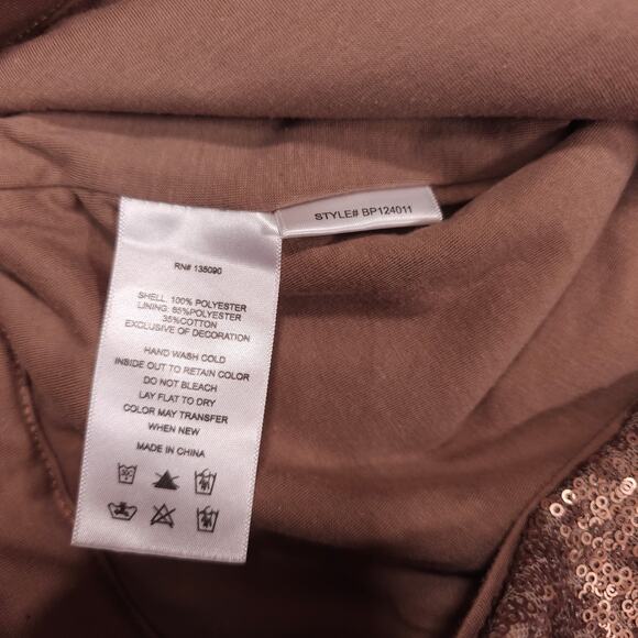 Bronze Shiny Sequin Pants Sz Small - Picture 4 of 8